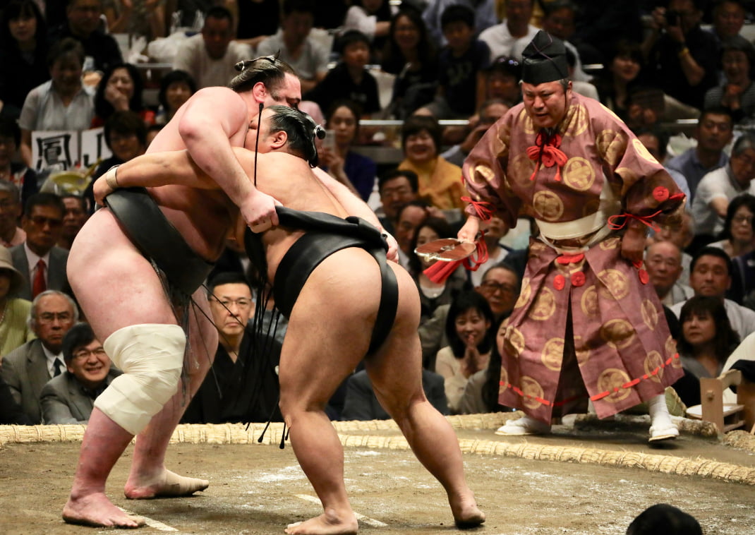 Huella y firma originales del luchador de sumo, Yokozuna Hakuho