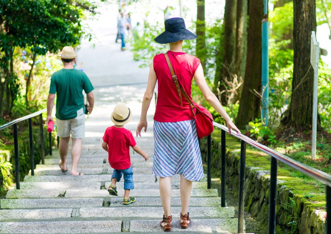 Familia en el monte Hiei