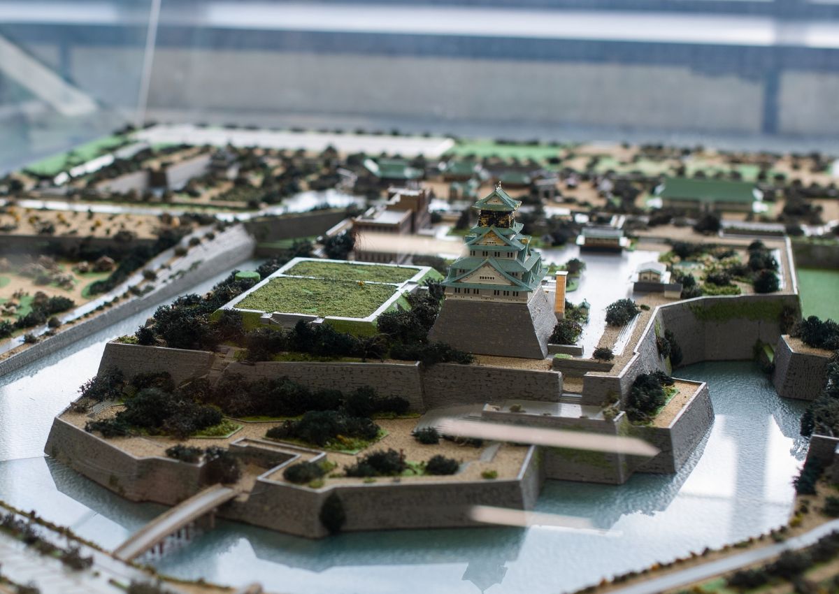Exhibición del Castillo de Osaka en el Museo de la Historia de Osaka