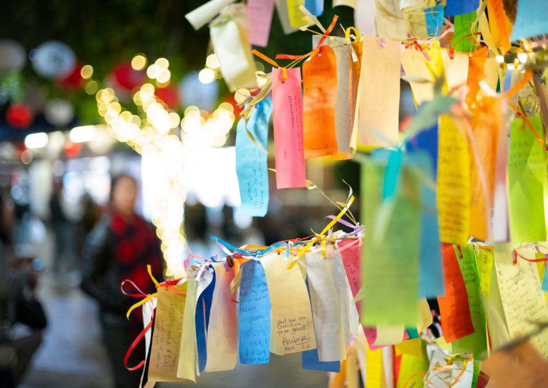 Deseos en papel en el festival de Tanabata, Japón  