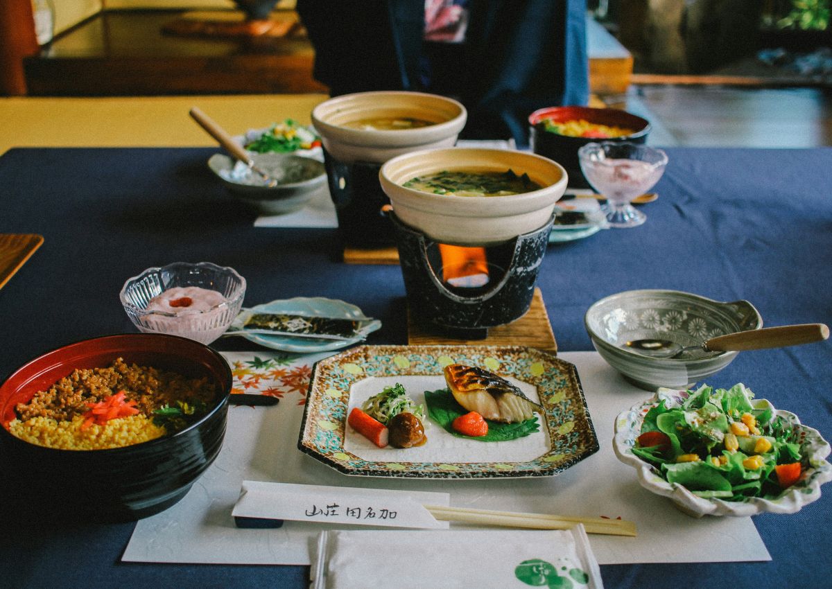  Desayuno tradicional japonés en un ryokan