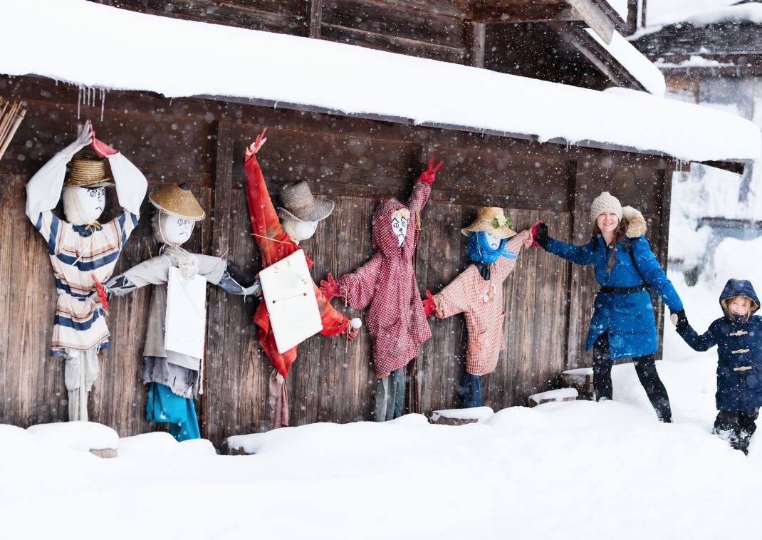 Madre e hija en Shirakawa-go