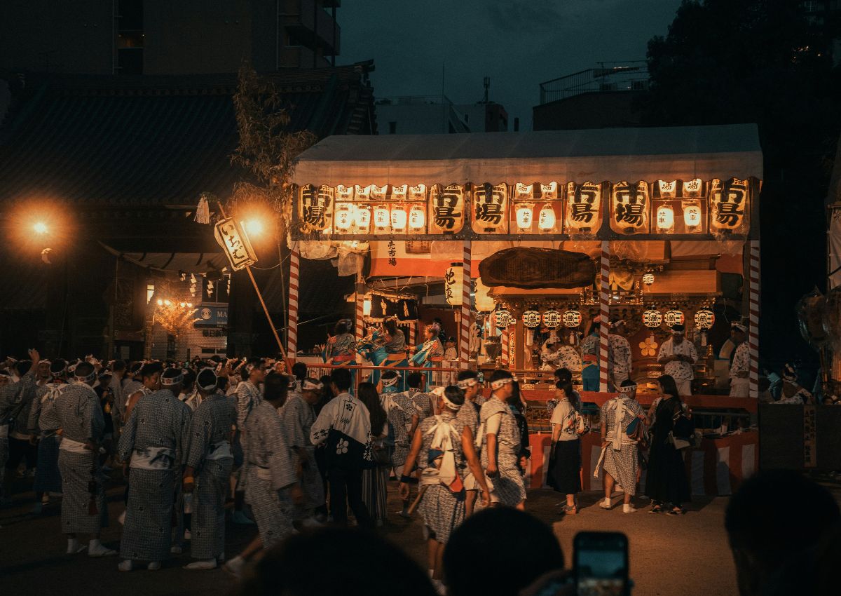 Festival local en Tenjinbashi, Osaka