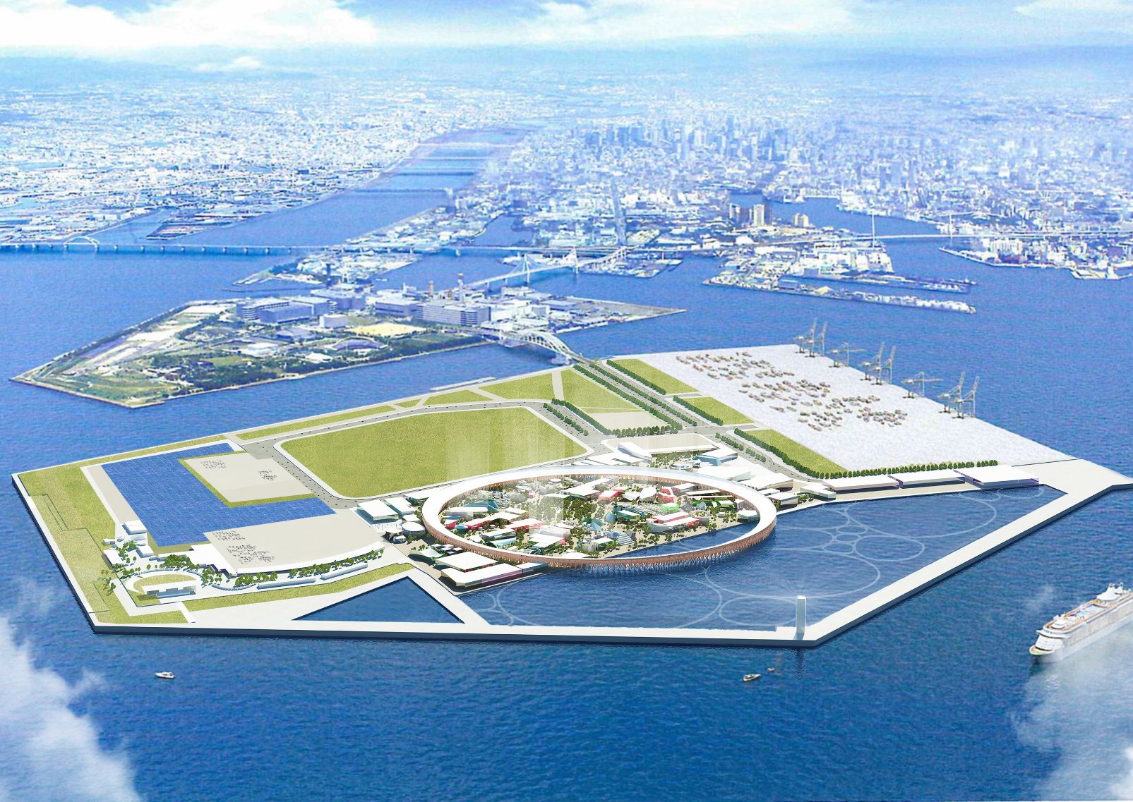 Los terrenos de la Expo 2025 Osaka, Kansai, Japón