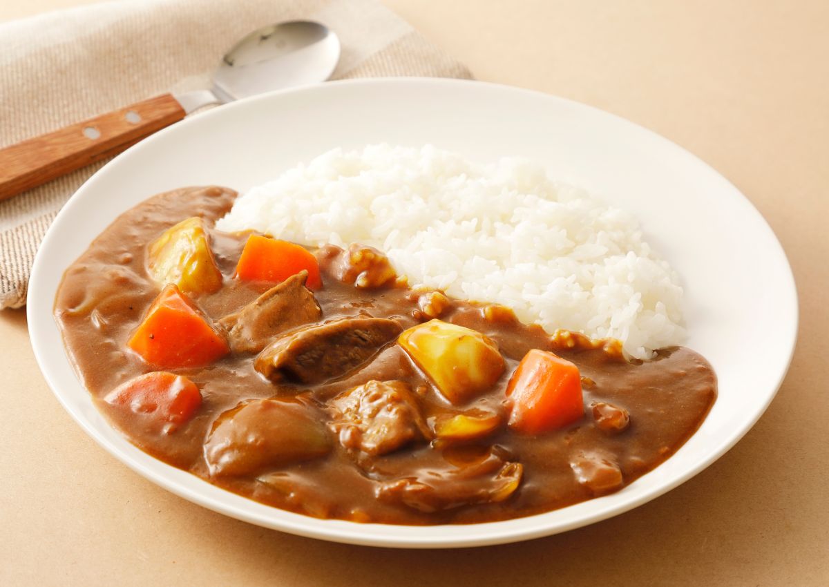 Plato de arroz con curry estilo japonés