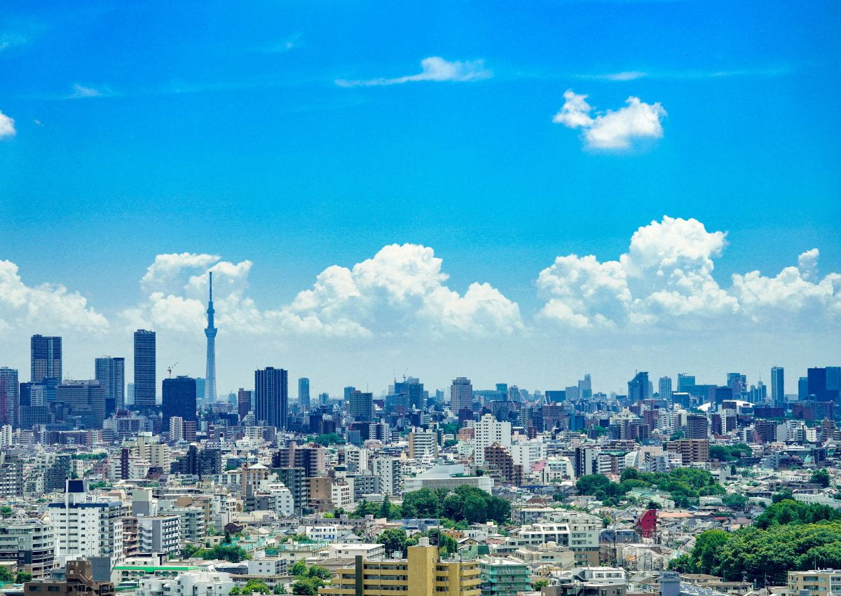 Vista soleada de Tokio