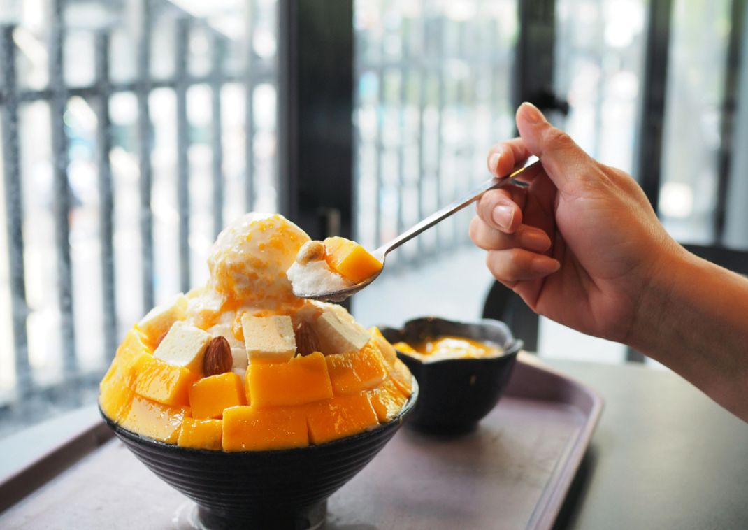 Granizado de mango gigante kakigori en Japón