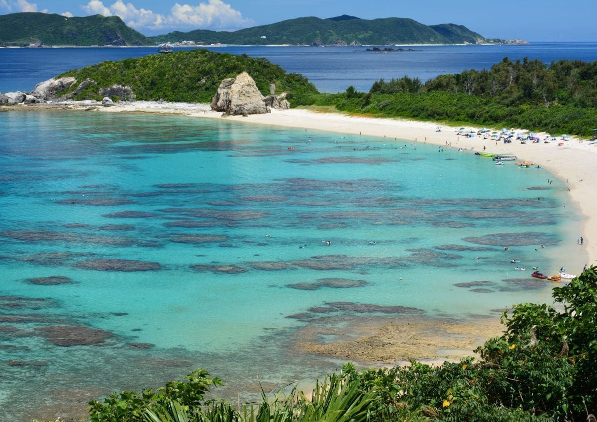 Playa de Aharen, en la isla Tokashiki en Okinawa