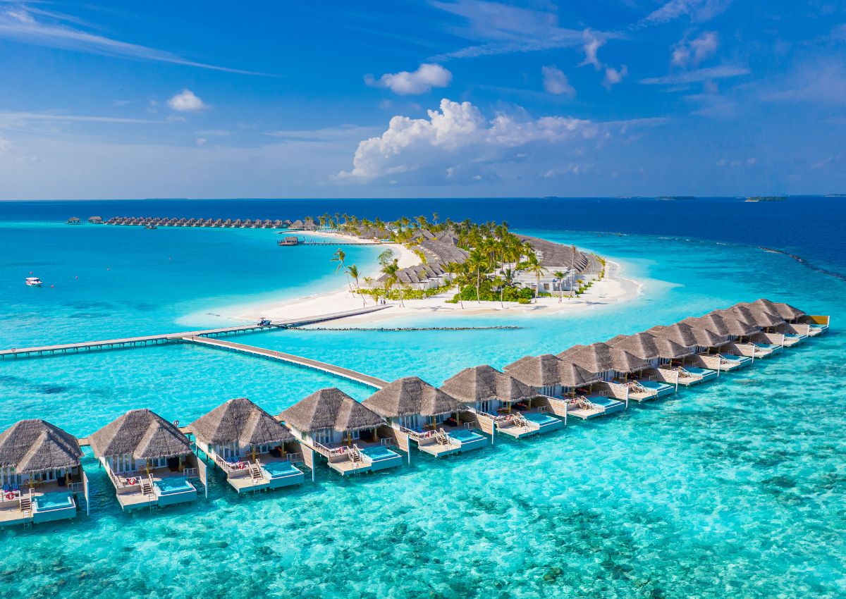 Water Villas en la playa de Maldivas