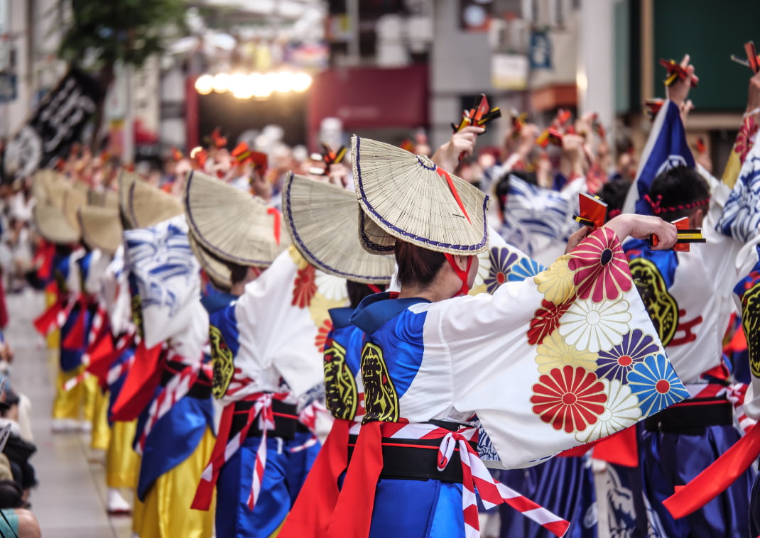 Festival de Yosakoi, en la prefectura de Kochi, Shinkoku, Japón.