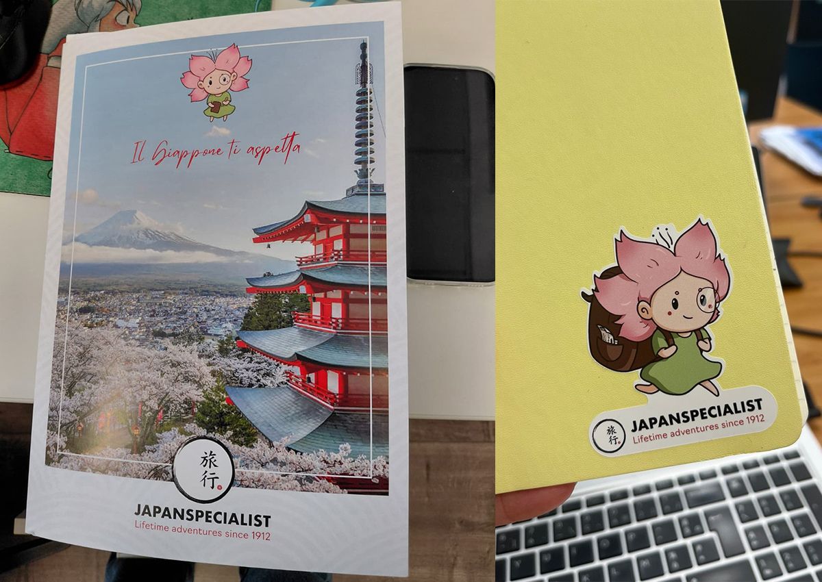 La mascota Mono-chan aparece en los materiales de marketing de Japanspecialist