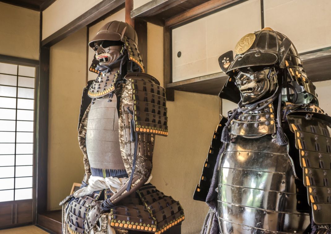 Arma de tradición samurai japonesa en casa samurai en Chiba Japón