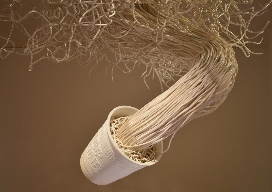 Arte con noodles en el Museo CUPNOODLES