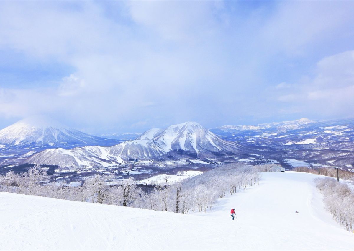 Esquiando en la estación de Rusutsu, Hokkaido