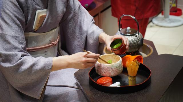 Té matcha en la ceremonia tradicional del té
