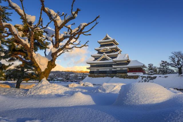 El castillo de Matsumoto en invierno