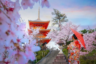 Templo Kiyomizu-dera en primavera
