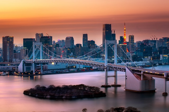 Atardecer en Odaiba, Tokio  
