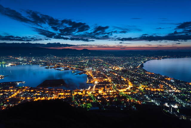 Vista nocturna de Hakodate