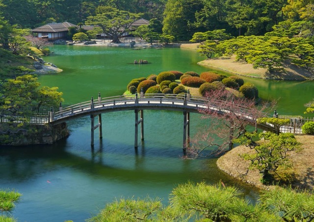 Puente Engetsukyo, Jardín Ritsurin, Takamatsu