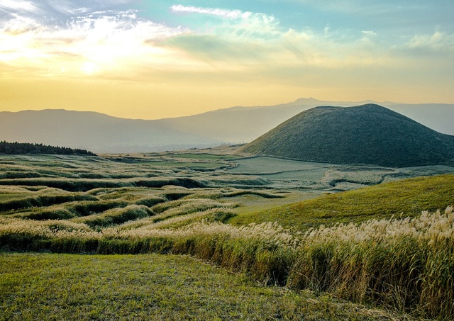 Vista panorámica del Parque Nacional Aso-Kuju