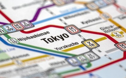 Mapa del metro de Tokio con líneas y estaciones