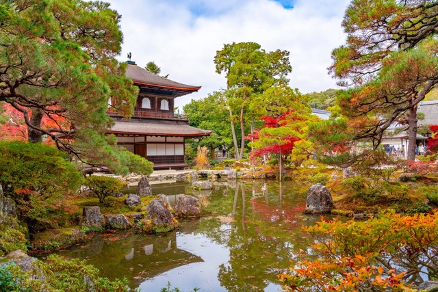 Templo Ginkakuji durante el otoño en Kioto 