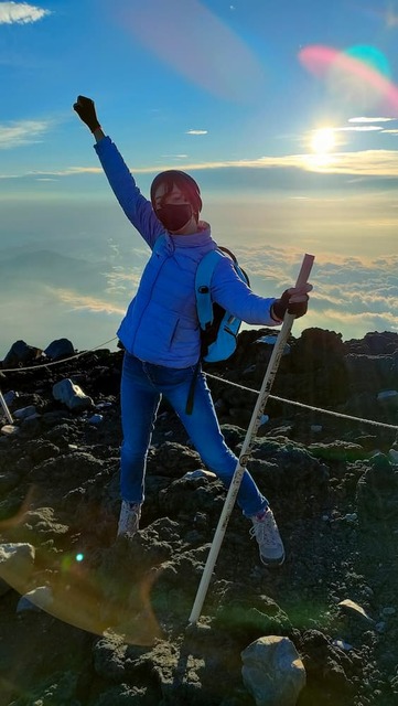 Llegando a la cima del monte Fuji