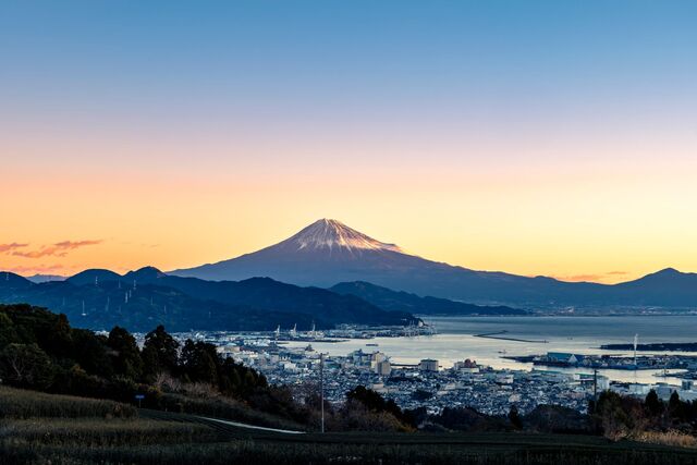 Vistas en un día despejado desde el mirador de Nihondaira en Shizuoka 