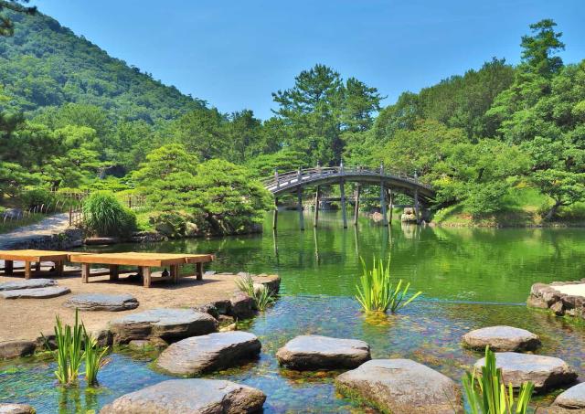 Puente Engetsukyo, Jardín Ritsurin, Takamatsu