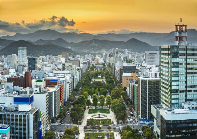 Vistas de Sapporo y el parque Odori