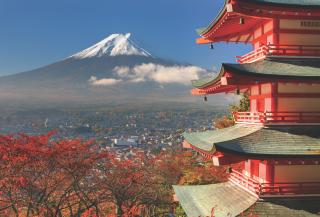 El monte Fuji en otoño