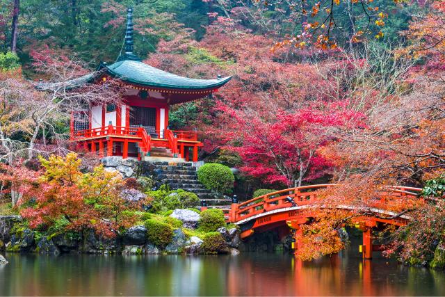 Templo Daigo-ji en otoño