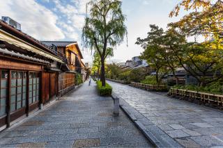 Callejuelas de Kyoto en bicicleta