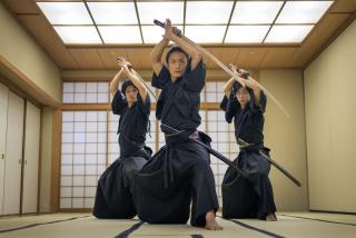 Práctica de kendo samurai